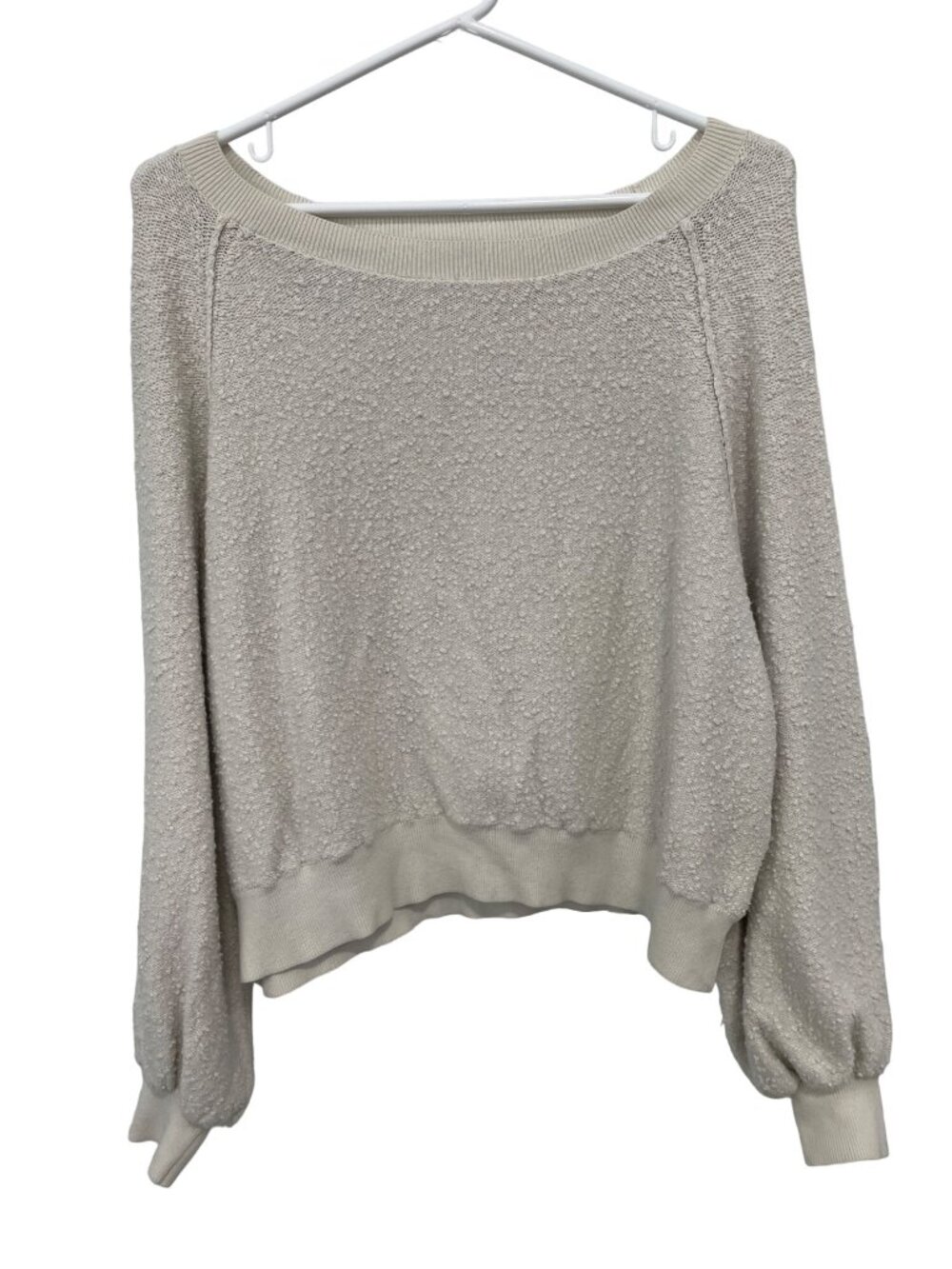 Free People Sweater Small Found My Friend Pullover Cream Textured Knit Cozy - Picture 4 of 11
